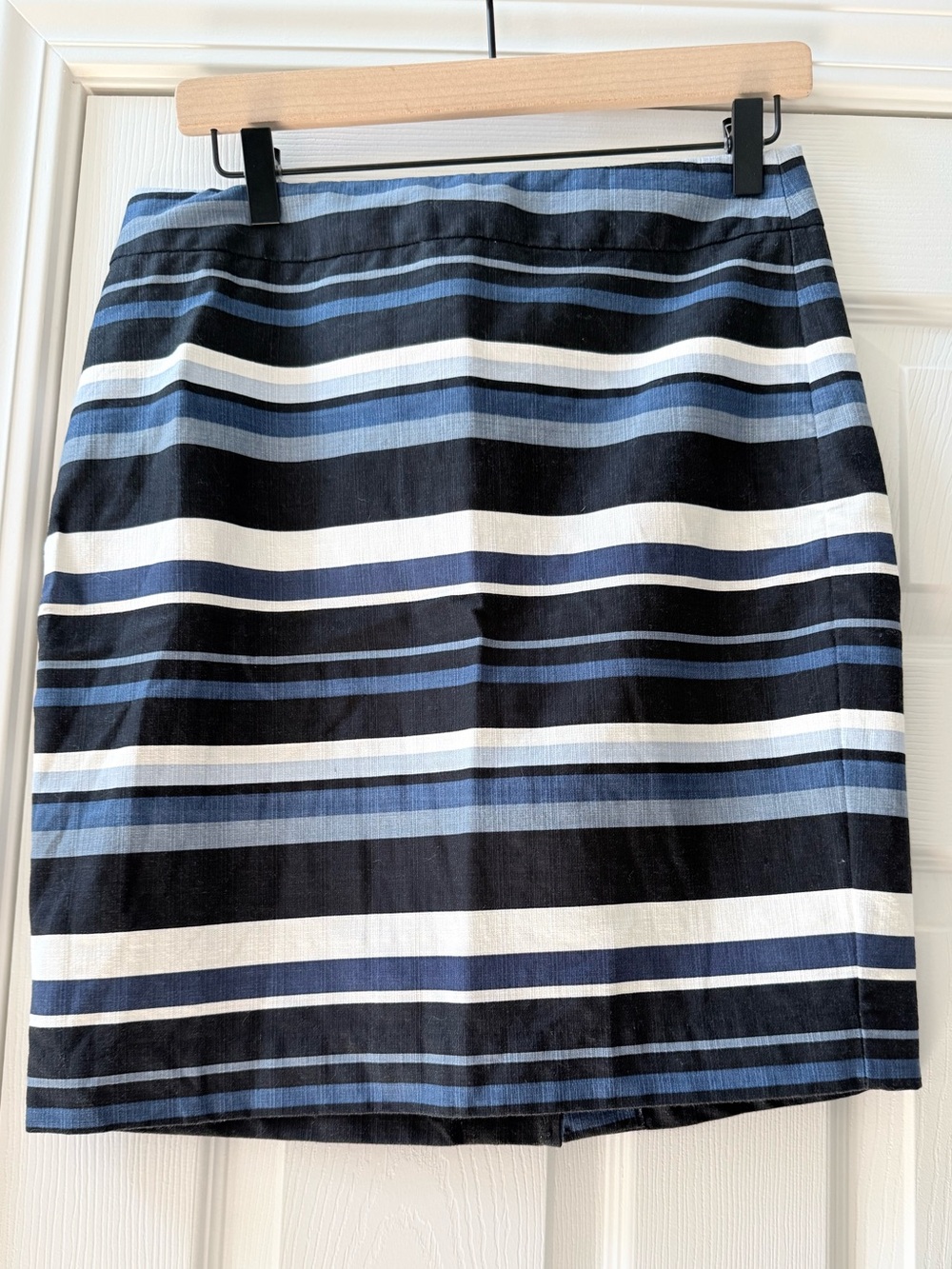 Banana Republic Navy, Black and White Striped Pencil Skirt